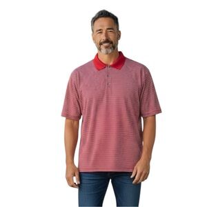 PGA Tour Men’s Golf Shirt, Red and White, Size XL